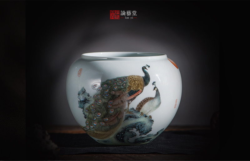 粉彩《雙雀朝陽(yáng)》水洗